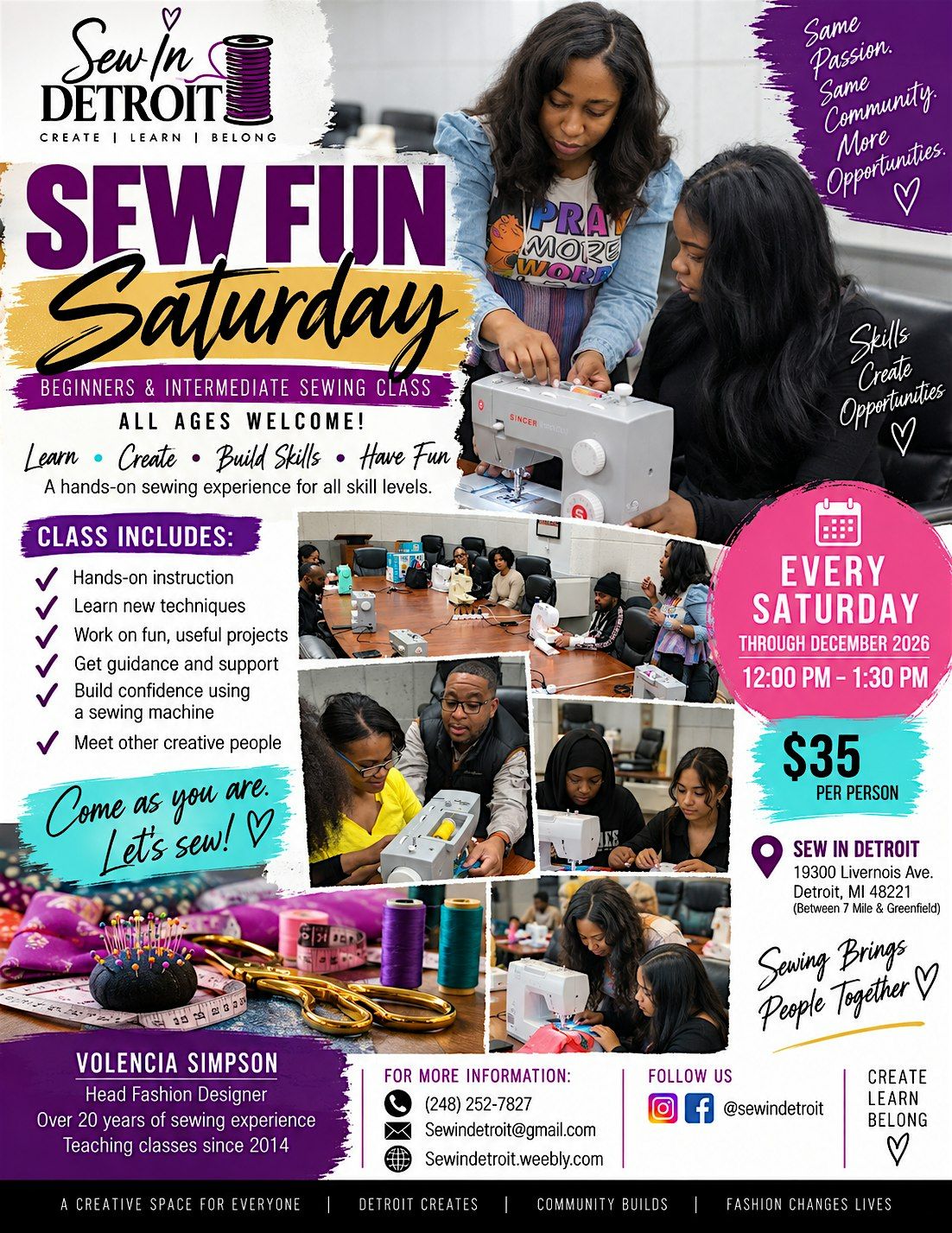 Sew Fun Saturdays, 3815 W Fort St, Detroit | AllEvents