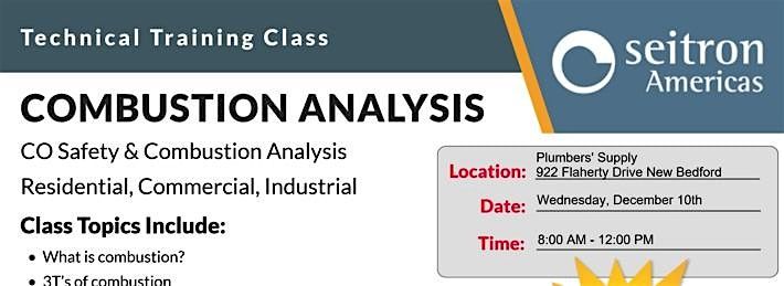 Seitron Americas Combustion Analysis Technical Training Class, 10 December | Event in New Bedford | AllEvents