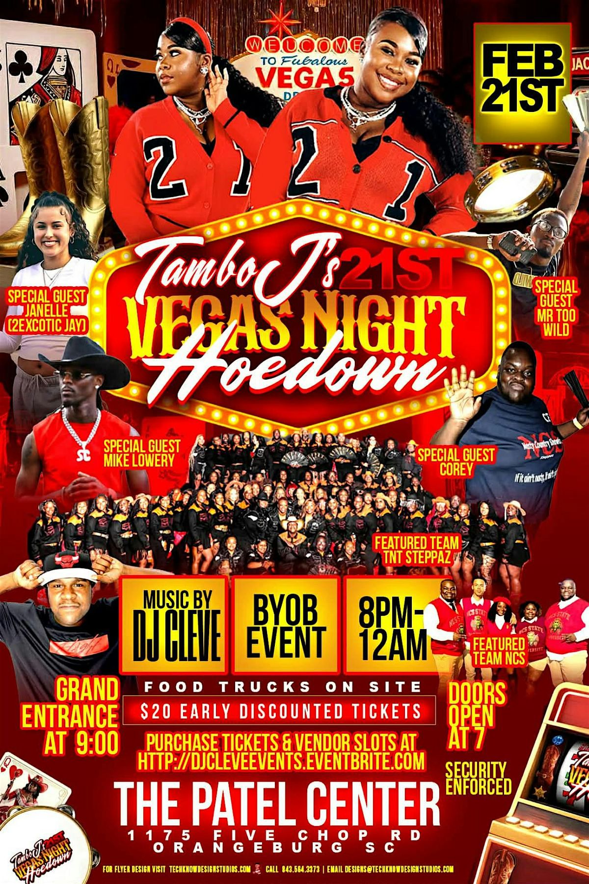 Tambo J’S (AKA JORDAN) Official 21st Vegas Night Hoedown, 21 February | Event in Orangeburg | AllEvents