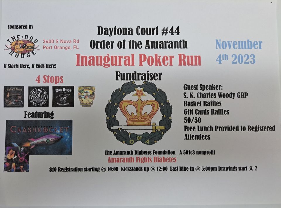 Diabetes Awareness Inaugural Poker Run, The Dog House, Port Orange