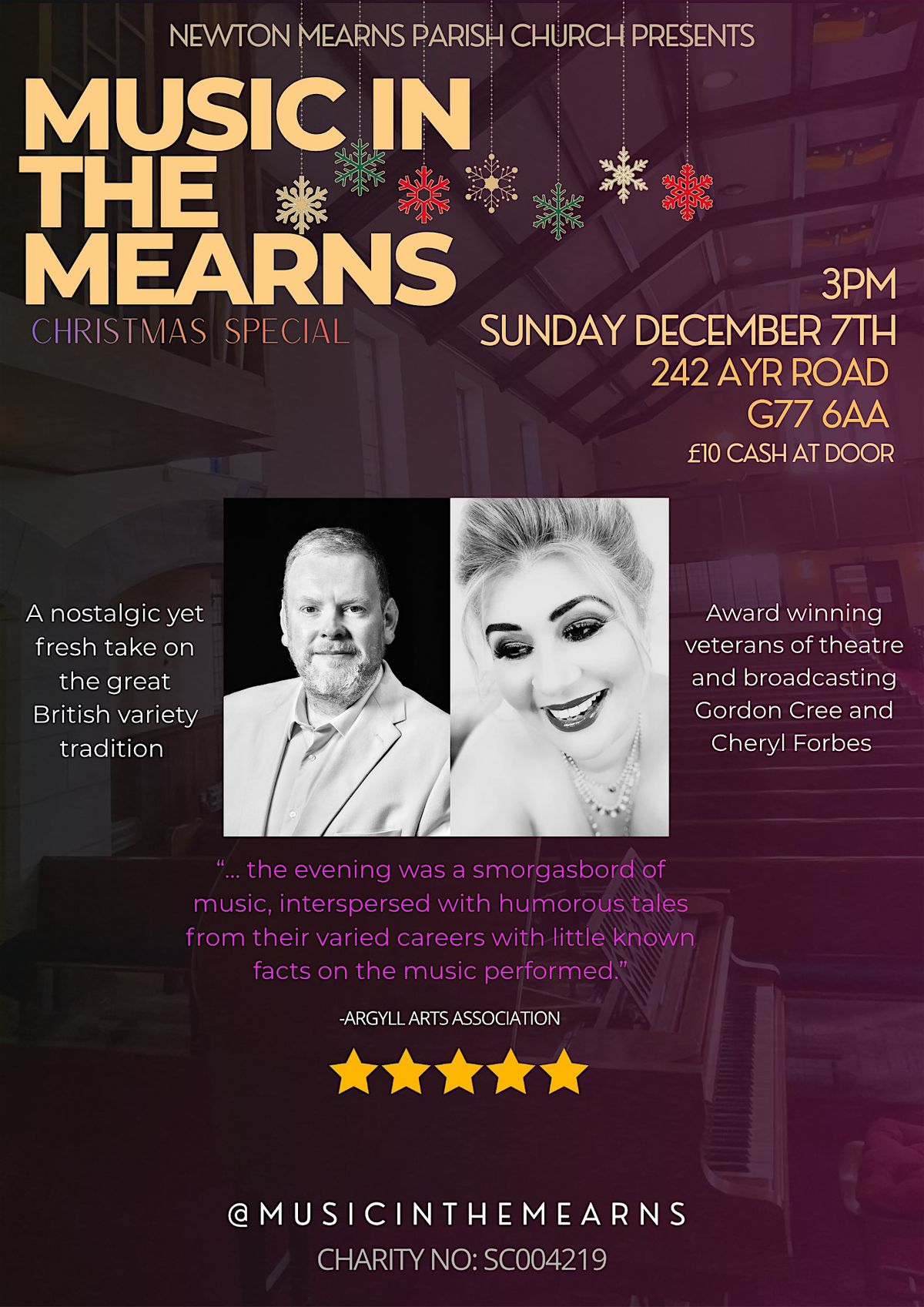 Music In the Mearns : Christmas Special with Gordon Cree and Cheryl Forbes, 7 December | Event in Newton Mearns
