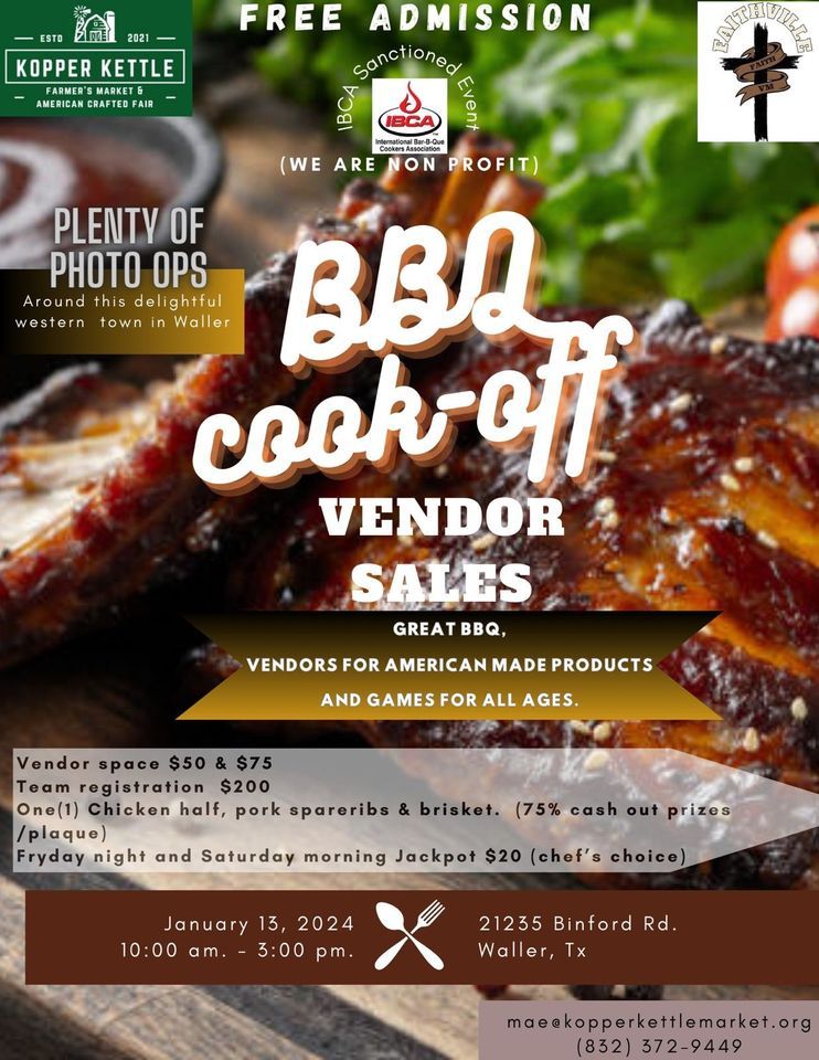 BBQ Cook off, 21235 Binford Rd, Waller, TX 774846820, United States