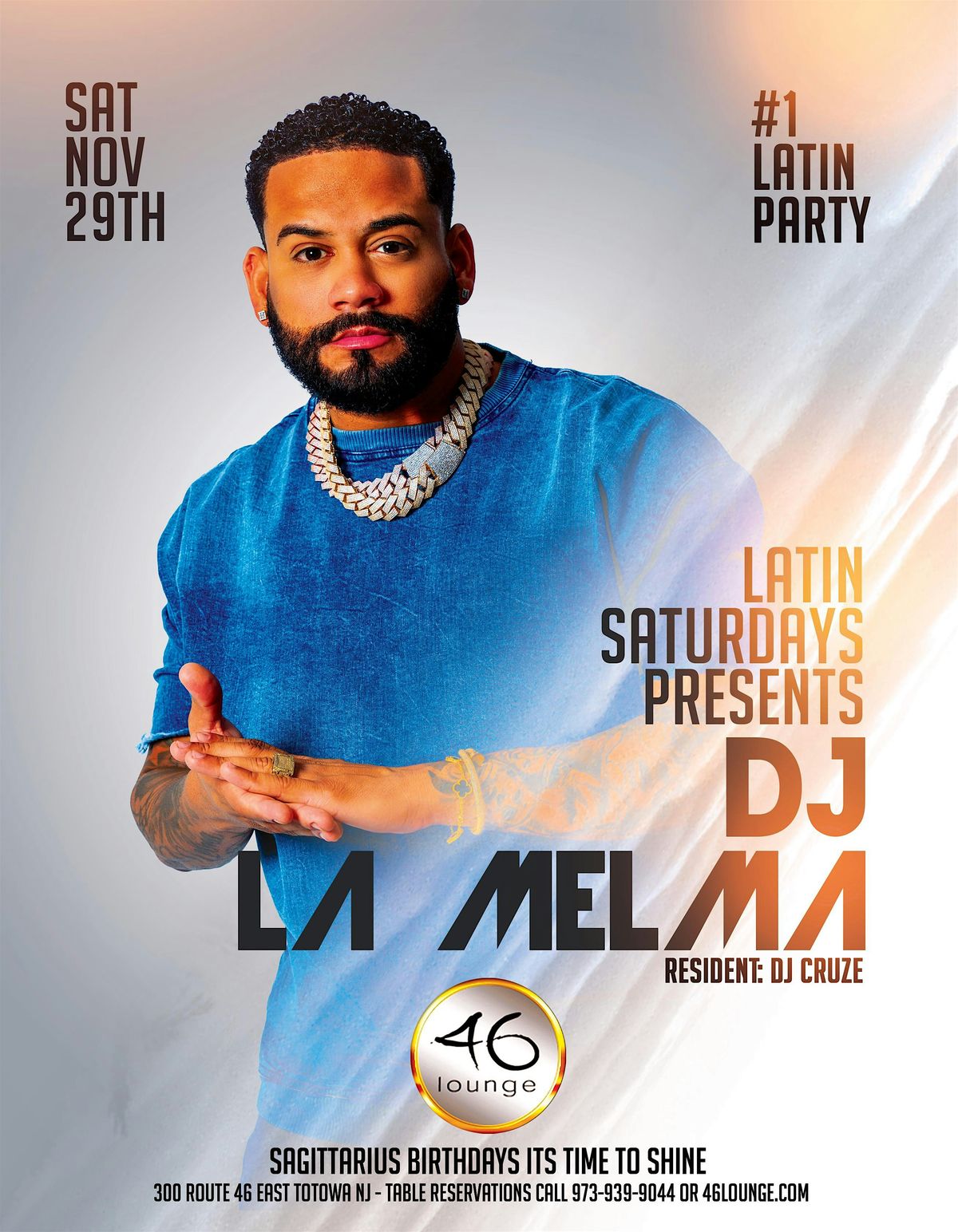 Rumba Latina w/ La Mega 97.9 DJ La Melma This Saturday at 46 Lounge, 29 November | Event in Totowa | AllEvents