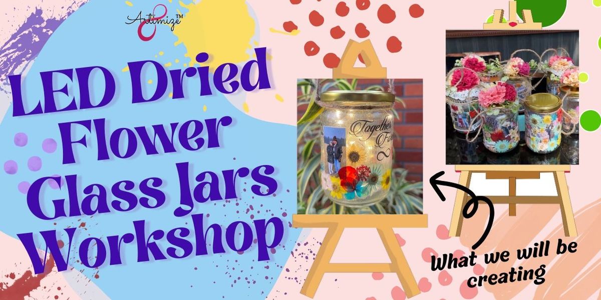 Real Dried Flowers LED Glass Jars