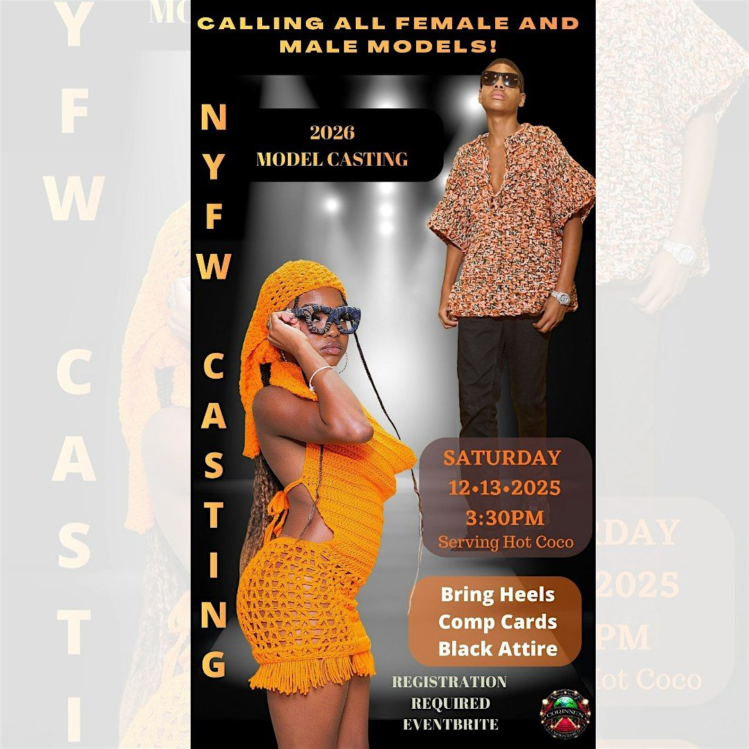 2026 NYFW MODEL CASTING, 13 December | Event in New York | AllEvents