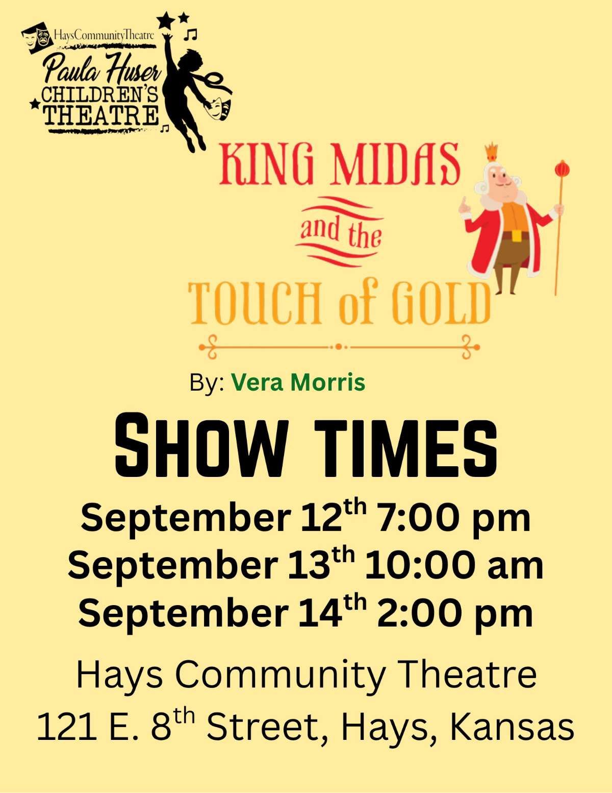 King Midas and the Touch of Gold, 11 September | Event in Hays | AllEvents