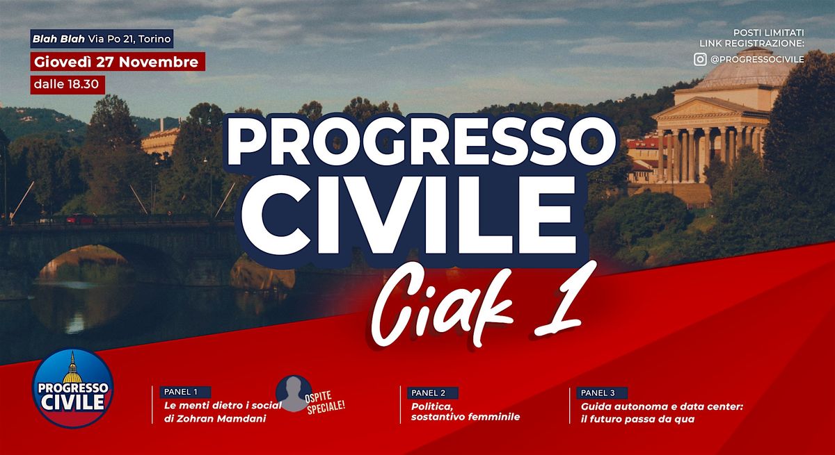 PROGRESSO CIVILE - CIAK UNO, 27 November | Event in Torino | AllEvents