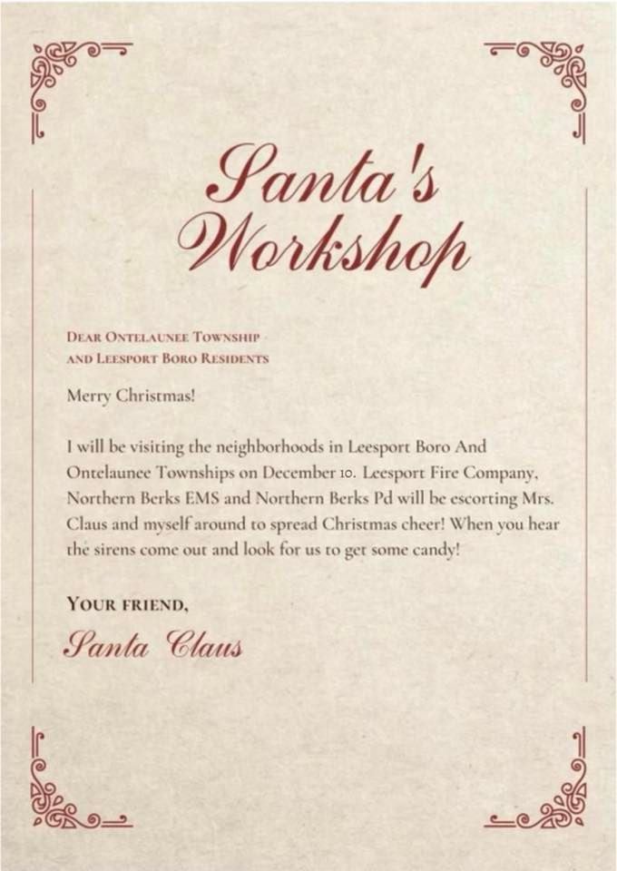 Santa Parade and Children’s Christmas Party, Leesport, Pennsylvania