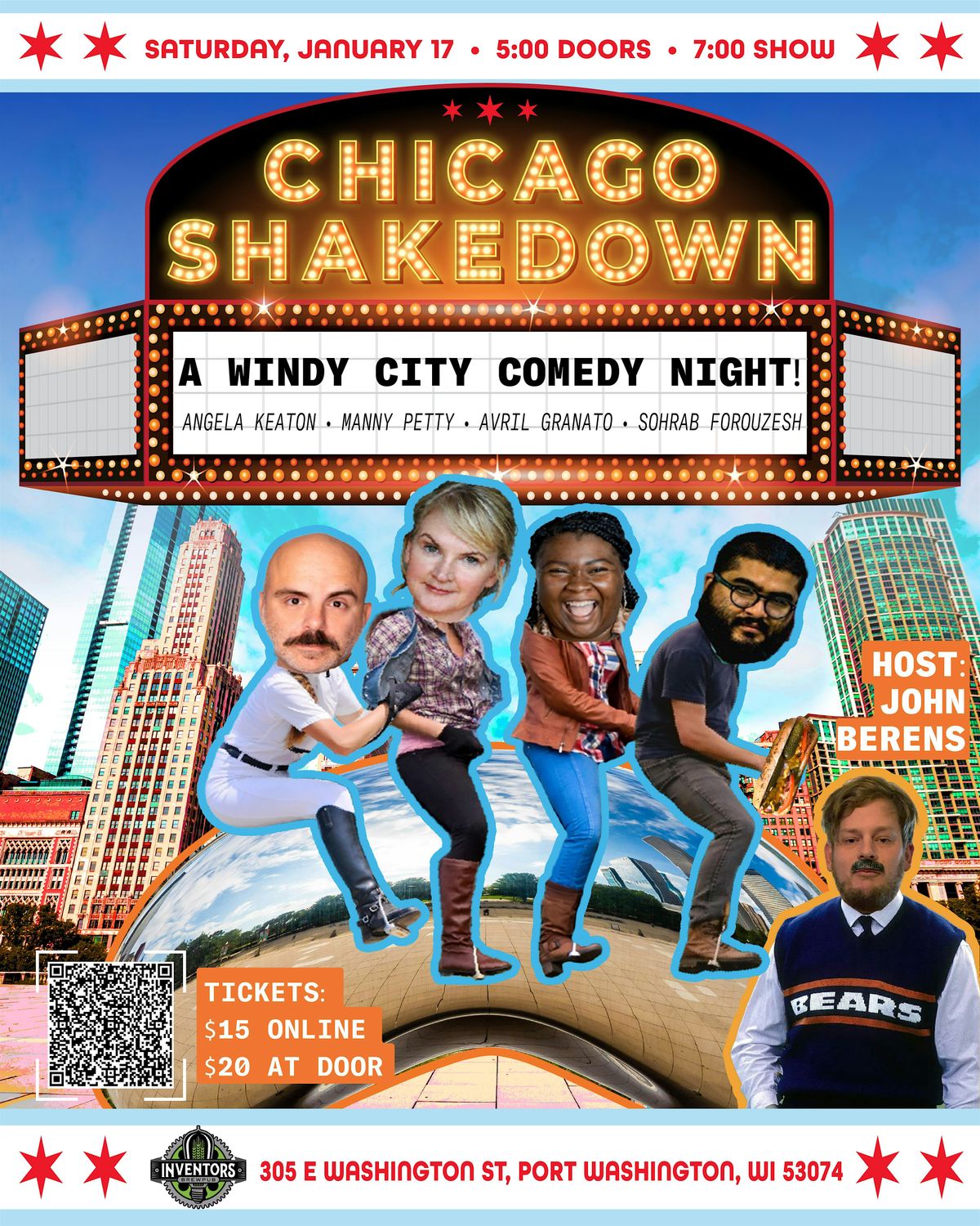 The Chicago Shakedown: A Windy City Comedy Night at Inventors Brewpub!