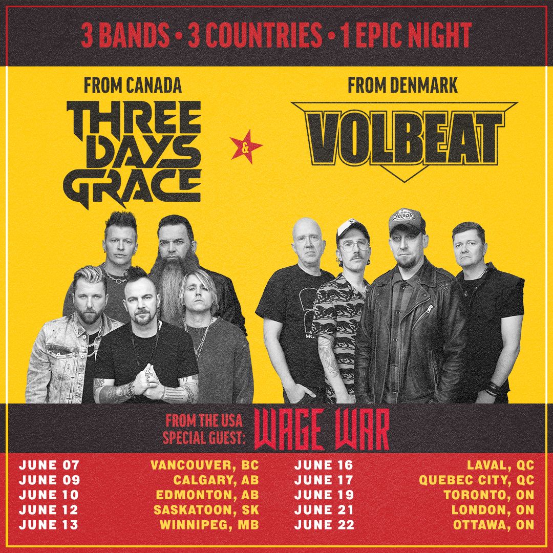 Volbeat and Three Days Grace at Rogers Arena, 7 June | Event in Vancouver | AllEvents
