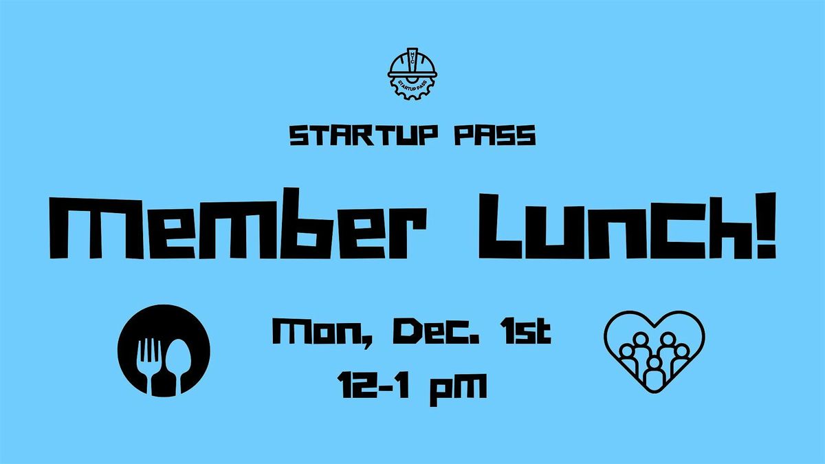 Startup Pass Member Lunch!, 1 December | Event in Cambridge | AllEvents