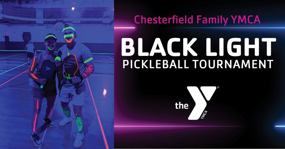 Black Light Pickleball Tournament, Chesterfield Family YMCA (Serving