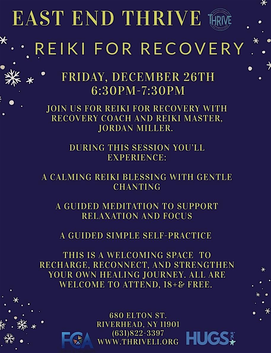 Reiki for Recovery, 26 December | Event in Riverhead | AllEvents