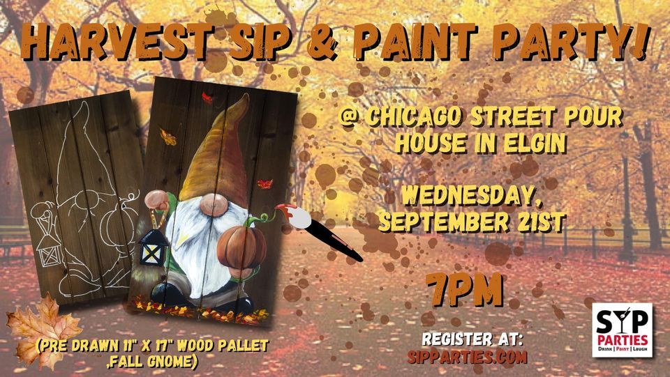 SIP & Paint Party at Chicago Street Pour House in Elgin! (PREDrawn