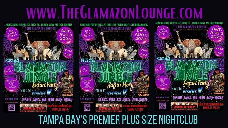 Plus Size Glamazon Jungle Safari Party Saturday, August 5, 2023 Tampa, FL, Edge City BBQ