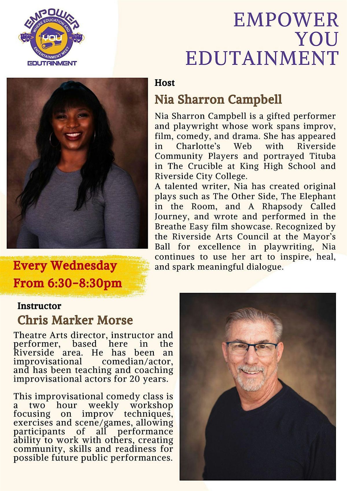 Empower You Edutainment PRESENTS: Improv Comedy Class | Event in Riverside | AllEvents