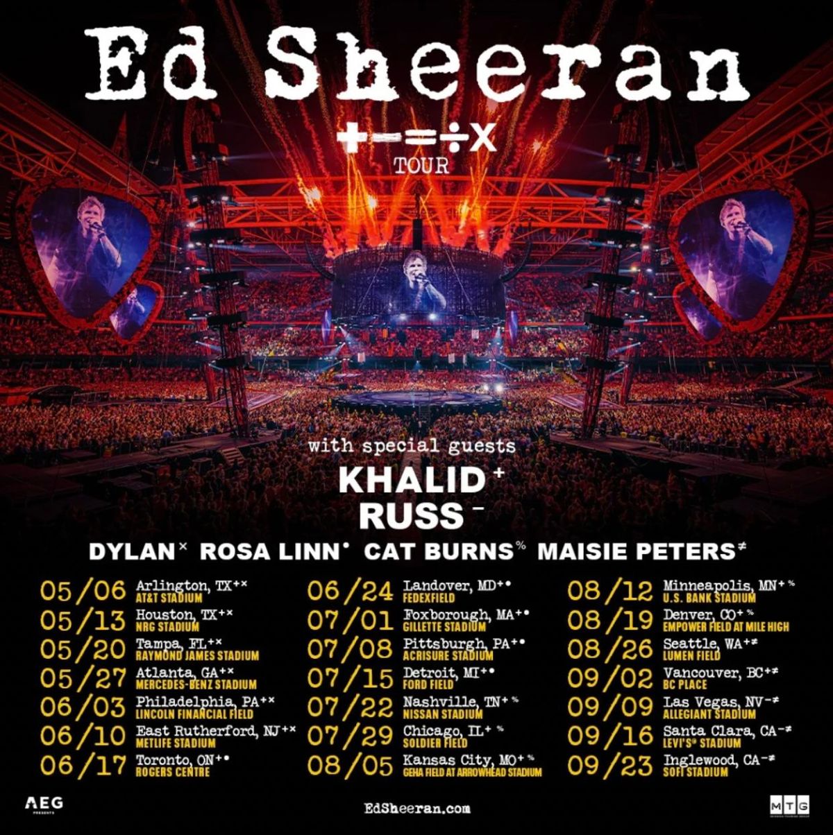 Ed Sheeran Seattle Tickets, 1 August | Event in Seattle | AllEvents