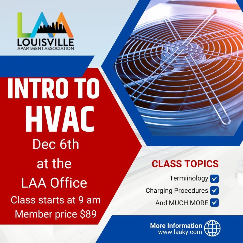 Intro to HVAC (A to Z), Louisville Apartment Association, Jeffersontown