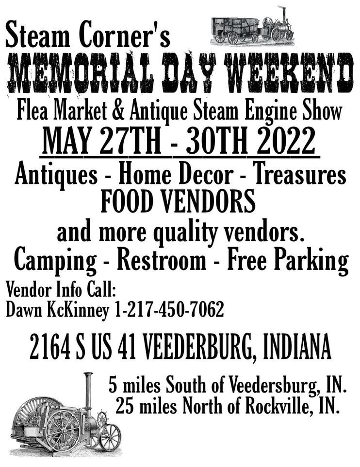 Steam Corners Memorial Day Weekend Flea Market & Antique Steam Engine