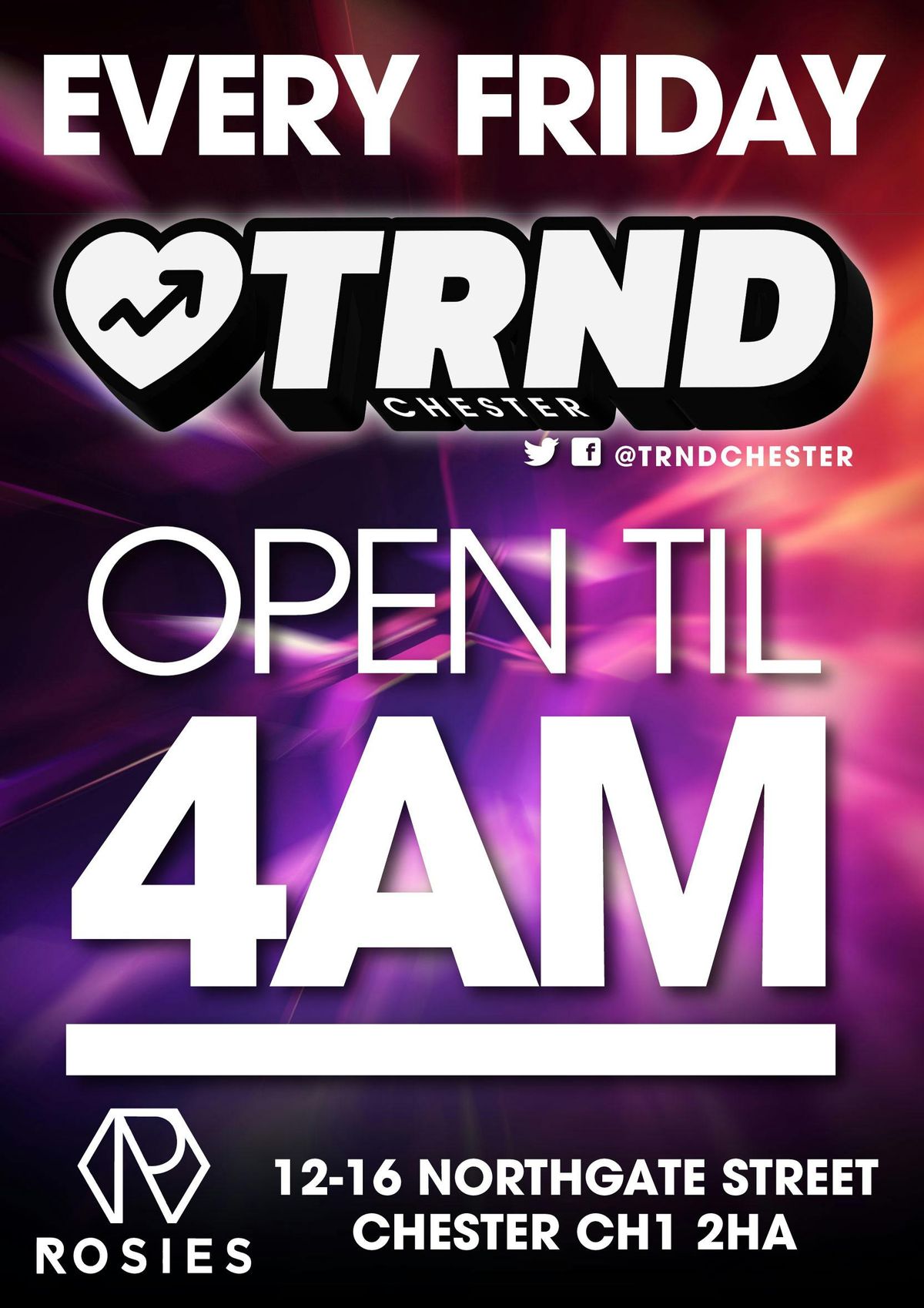  TRND FRIDAYS @ ROSIES CHESTER, 23 May | Event in Chester | AllEvents