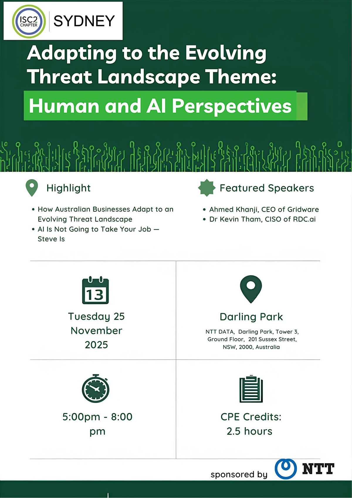 Adapting to the Evolving Threat Landscape: Human and AI Perspectives | Event in Sydney | AllEvents