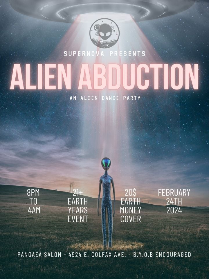 Alien Abduction 2024, Pangaea Salon, Denver, February 24 to February 25