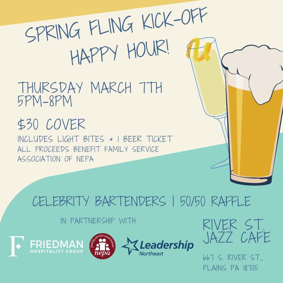 Spring Fling KickOff Happy Hour, River Street Jazz Cafe, Wilkes Barre