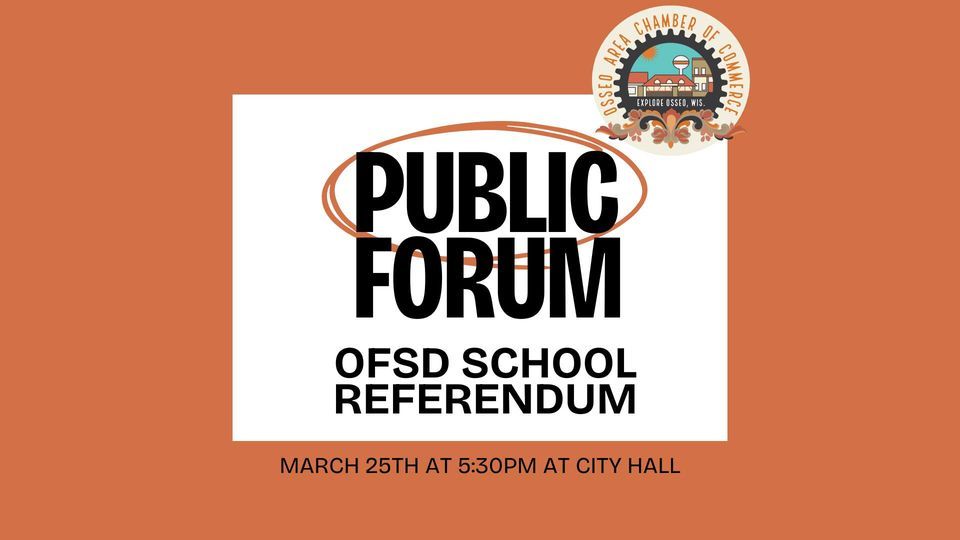 Public Forum, City Hall Osseo Wi, March 25 2024 AllEvents.in