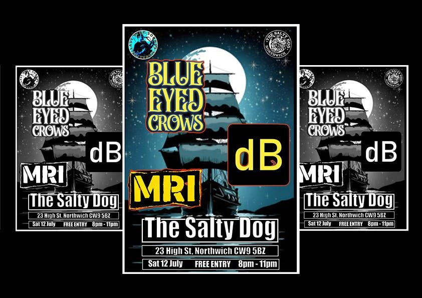 Blue Eyed Crows, Decibel and MRI at Salty Dog Northwich - Sat 12 July 2025, 12 July | Event in Northwich | AllEvents