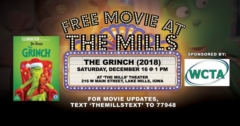 The Grinch (2018) Free Movie at The Mills Theater, The