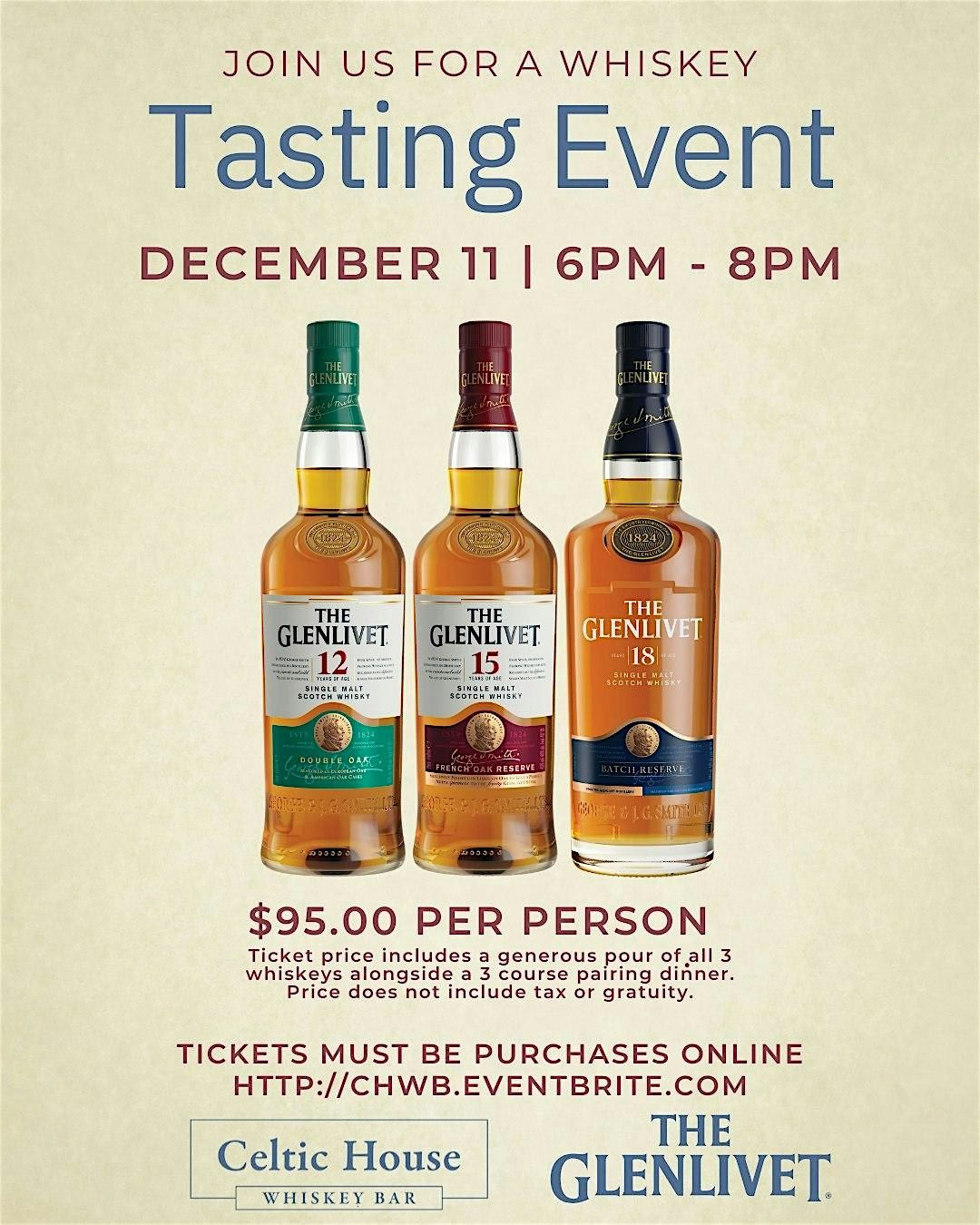 Glenlivet Scotch Tasting Dinner, 11 December | Event in Arlington | AllEvents
