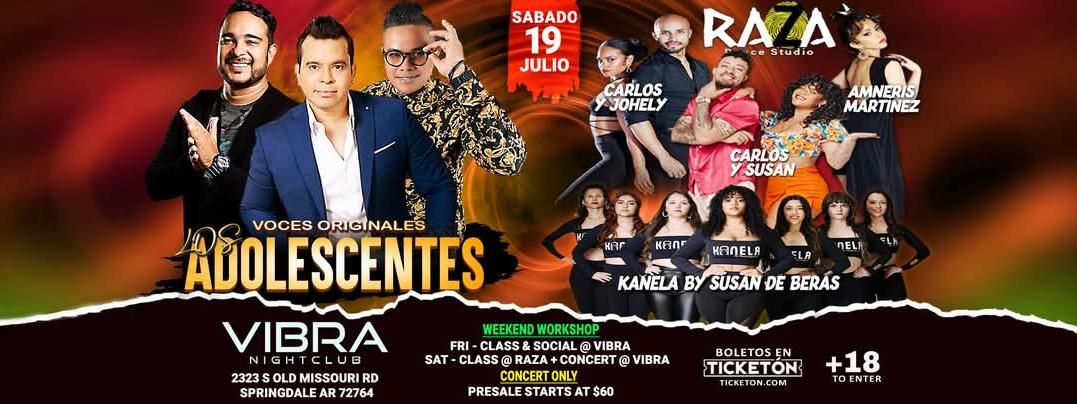 VOCES ORIGINALES LOS ADOLECENTES + RAZA DANCE STUDIO, 18 July | Event in Springdale | AllEvents