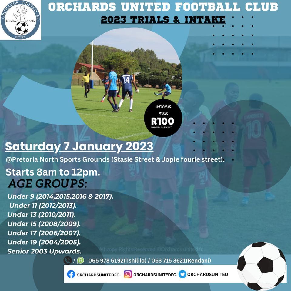 2025 Trials & Intake, Pretoria north Sports Grounds, January 7 2025