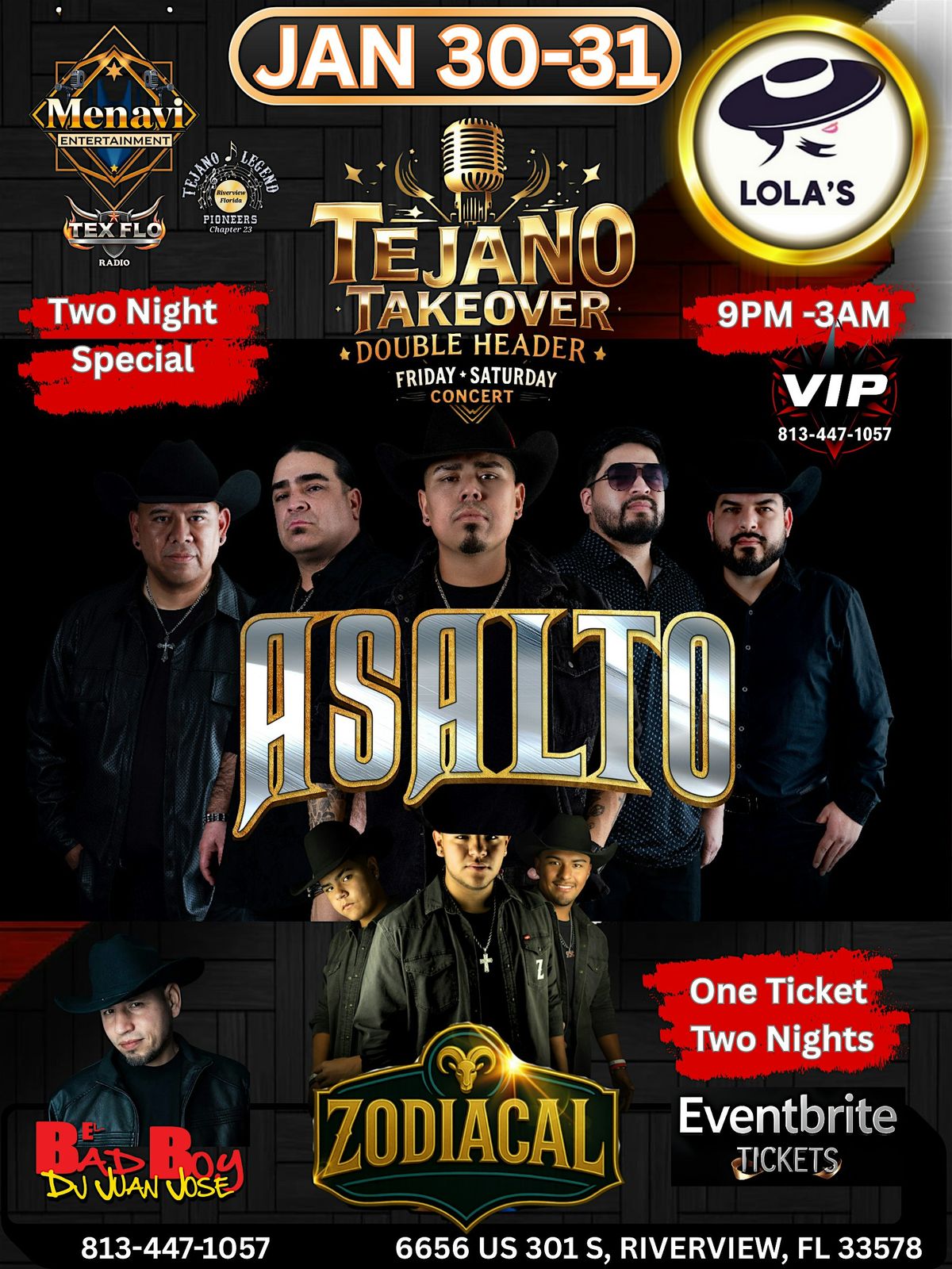 Grupo Asalto y Grupo Zodiacal Live, 30 January | Event in Riverview | AllEvents