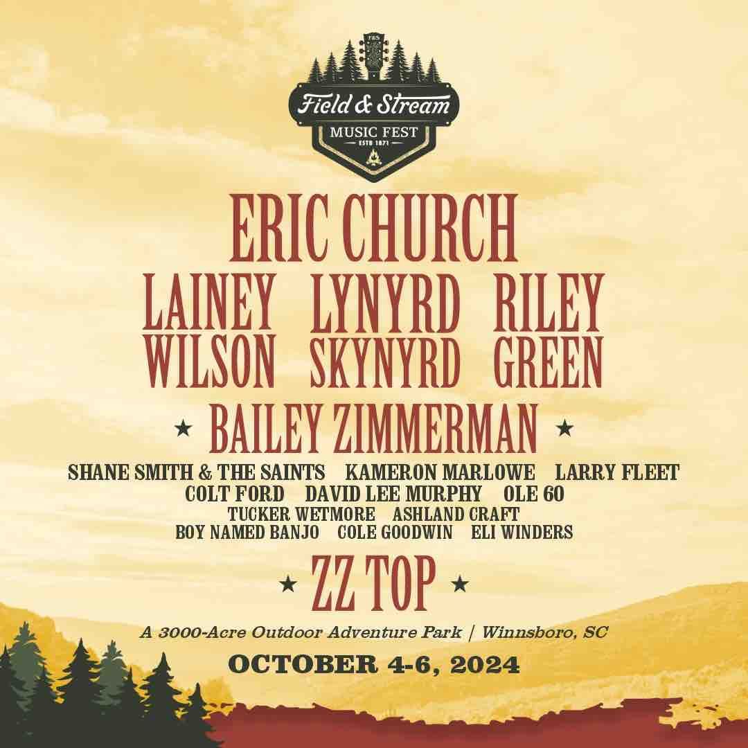 Field and Stream Music Fest: Eric Church & Lainey Wilson - 3 Day Pass, 2 October | Event in Winnsboro