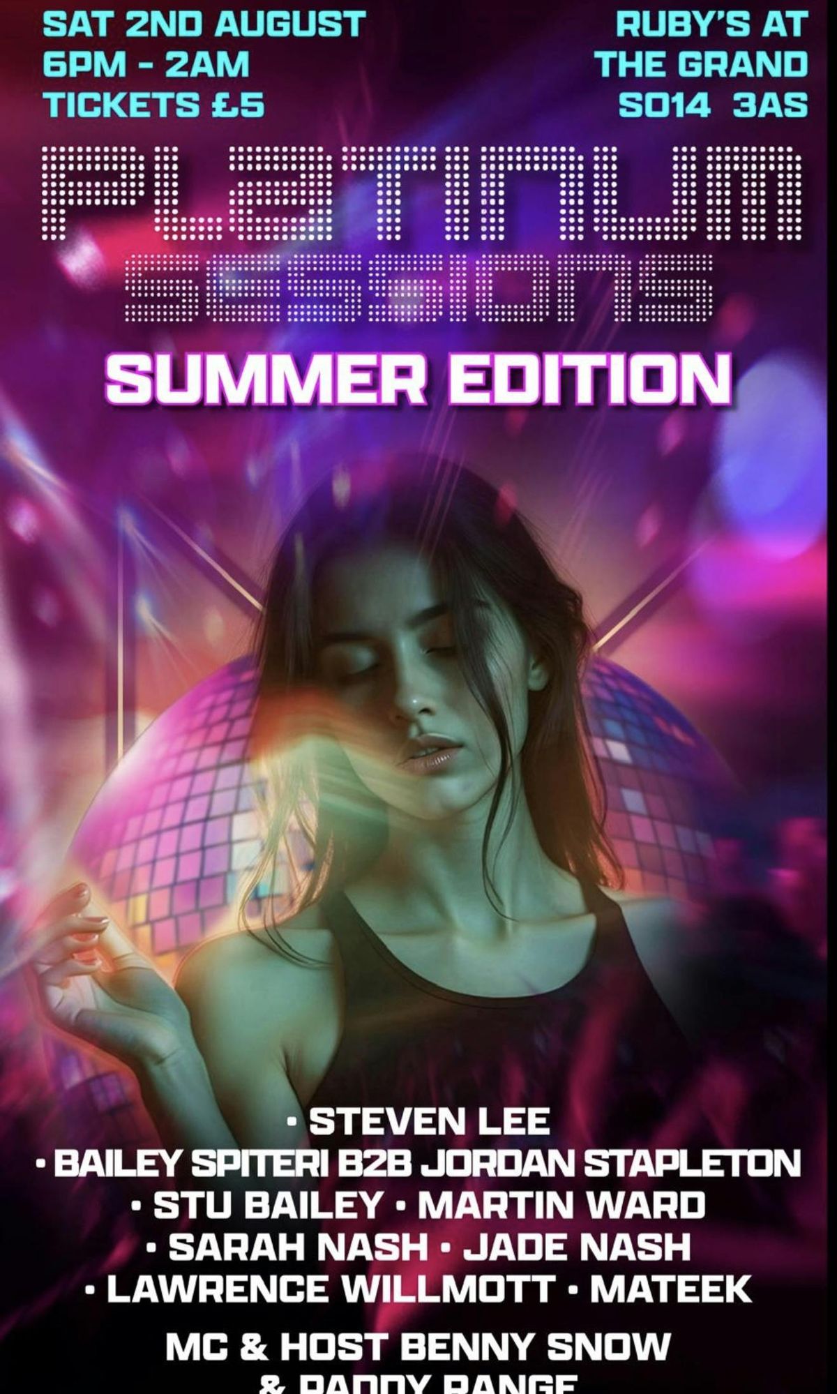 Platinum sessions Summer Edition 2nd Aug 2025, 2 August | Event in Southampton | AllEvents