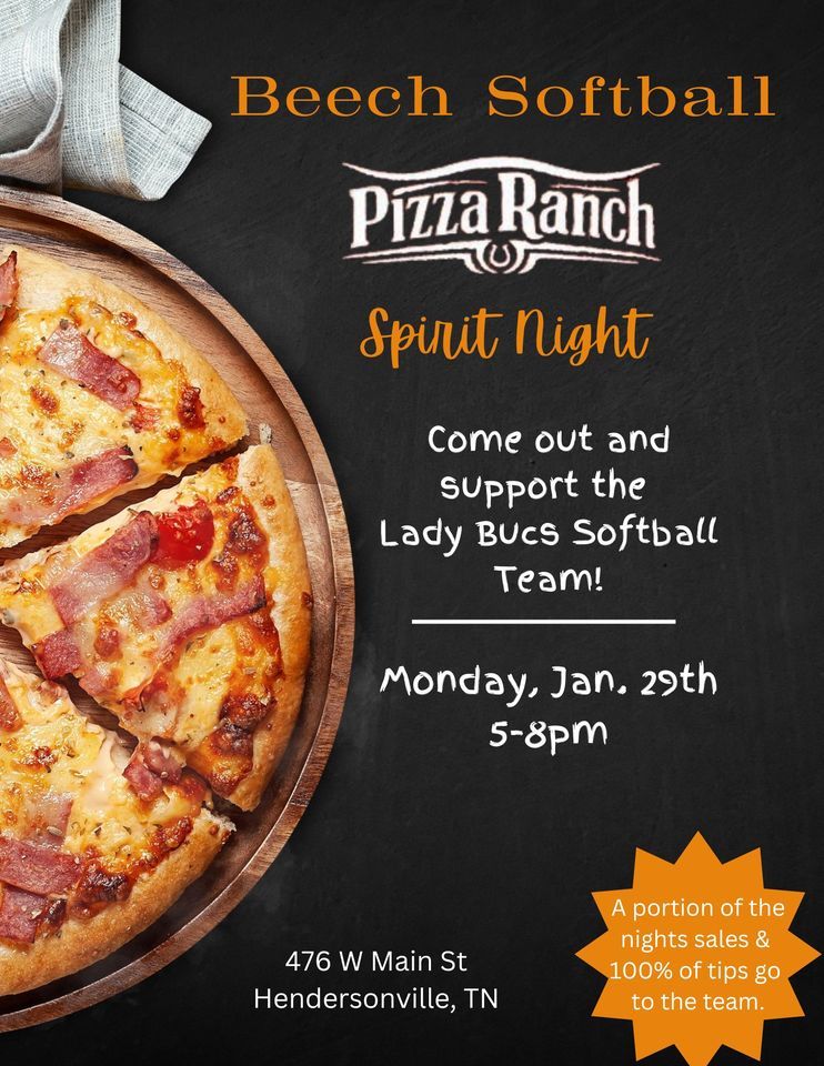 Beech Softball Spirit Night, Pizza Ranch (Hendersonville, TN), January
