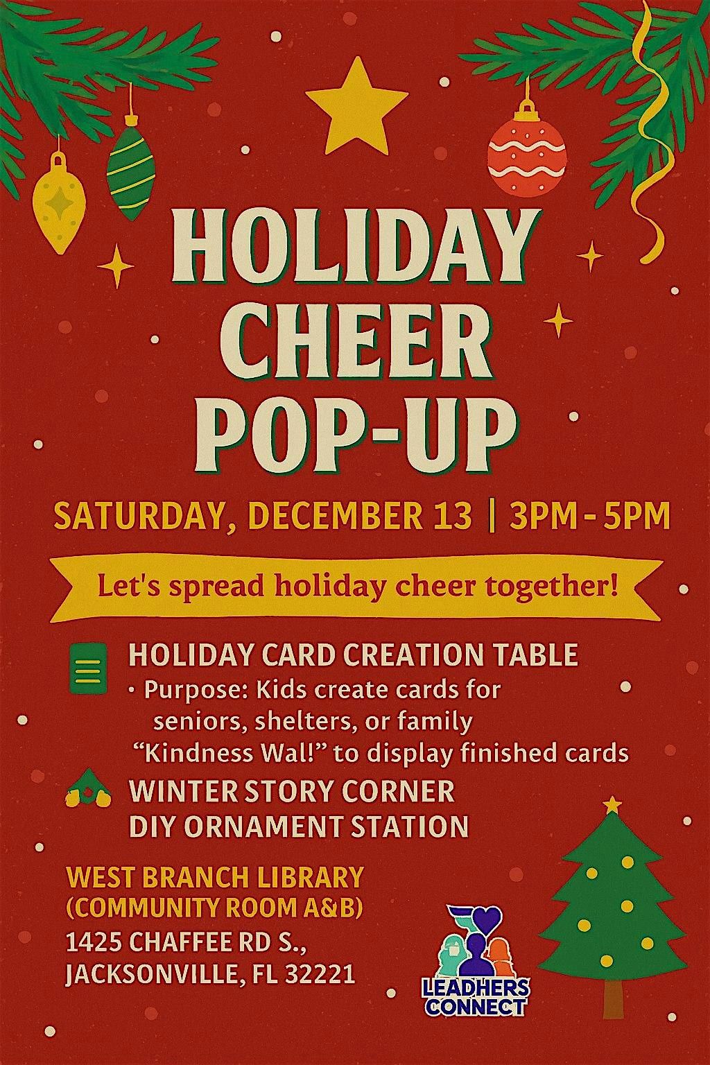 Holiday Cheer Pop-Up at West Branch Library, 13 December | Event in Jacksonville | AllEvents
