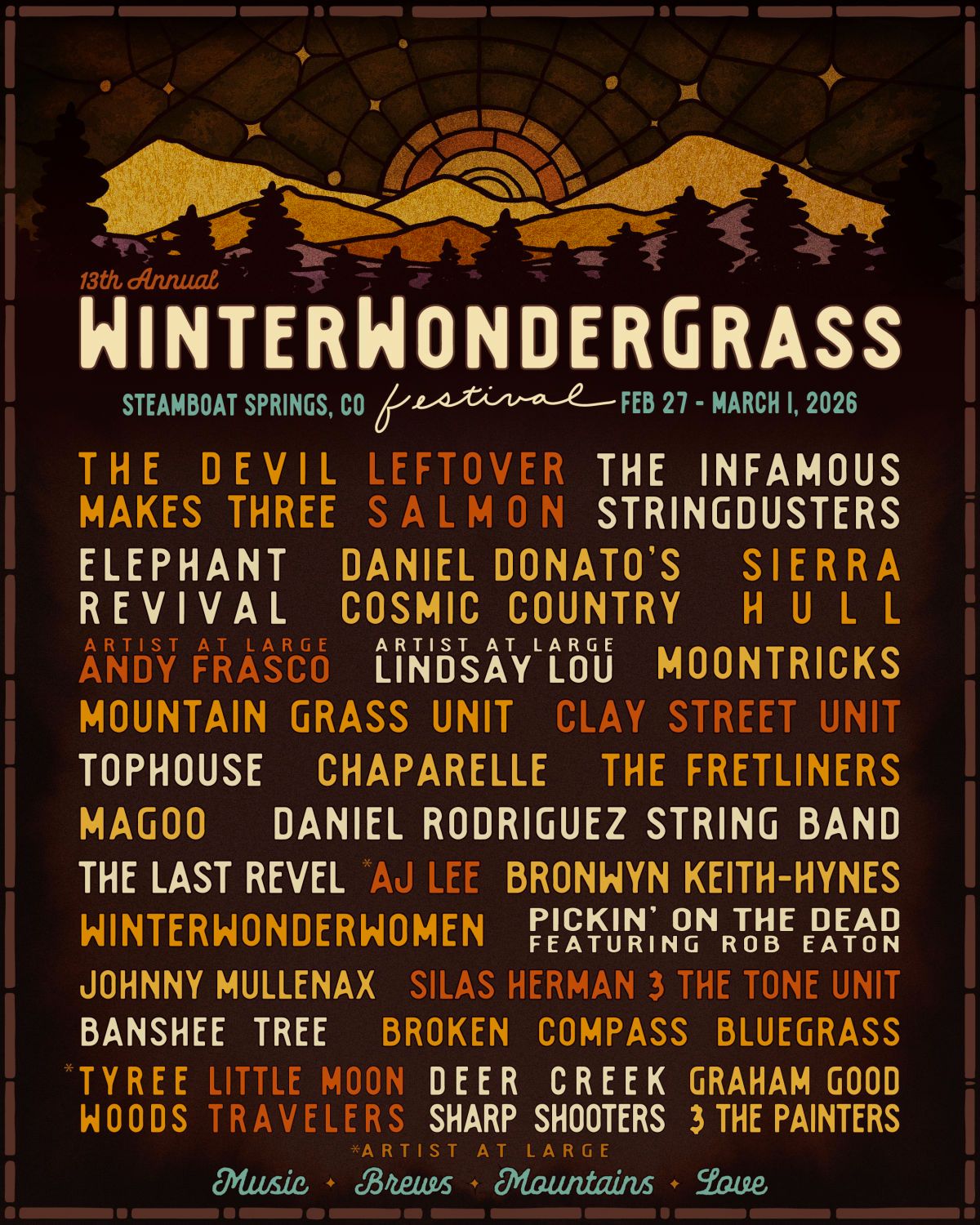 2026 WinterWonderGrass Music and Brew Fest - 3 Day Pass at Upper Knoll Lot, 27 February | Event in Steamboat Springs
