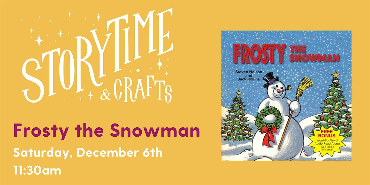 StoryTime and Crafts: Frosty the Snowman, 6 December | Event in Manchester | AllEvents