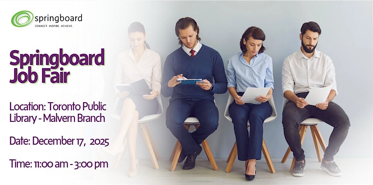 Springboard Job Fair, 17 December | Event in Toronto | AllEvents