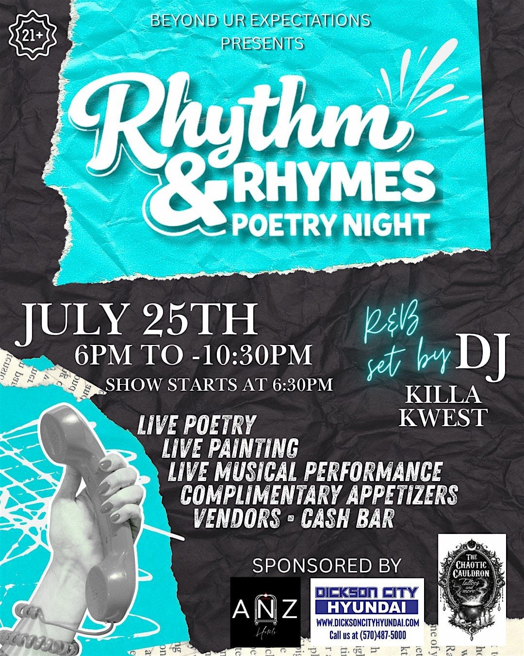Rhythm & Rhymes Poetry Night, 300 Meadow Ave, Scranton, 25 July
