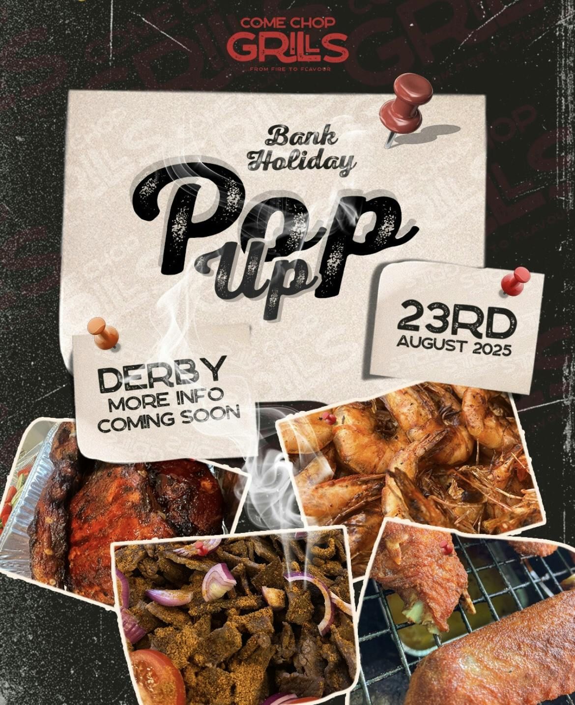 Come Chop Grills POP UP, 23 August | Event in Derby | AllEvents