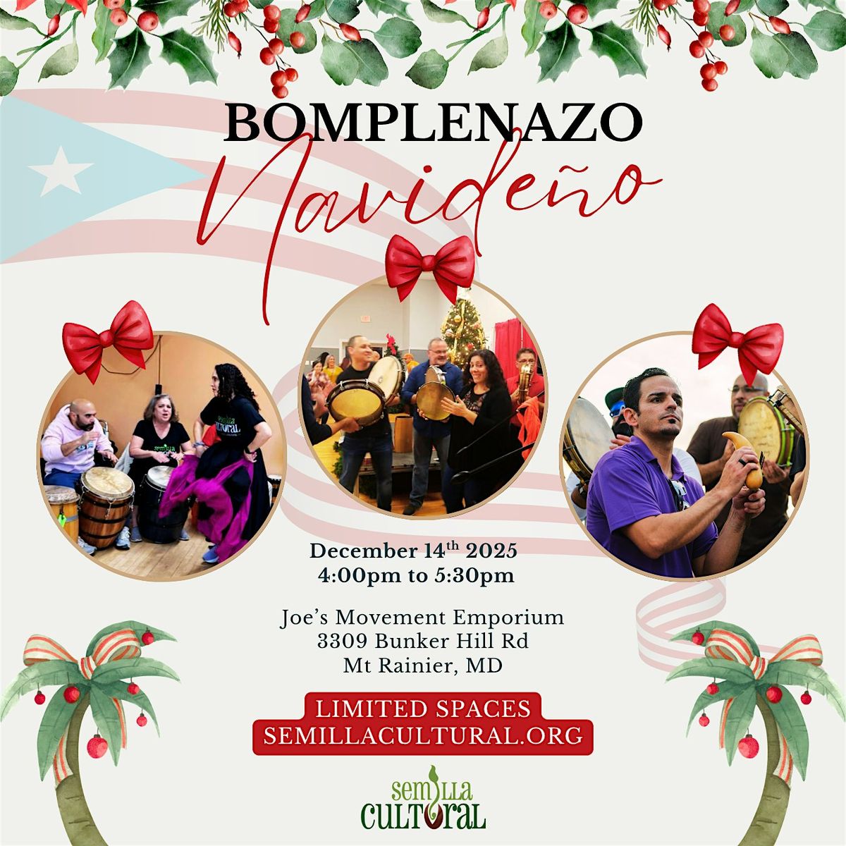 Bomplenazo Navideño, 14 December | Event in Mount Rainier | AllEvents