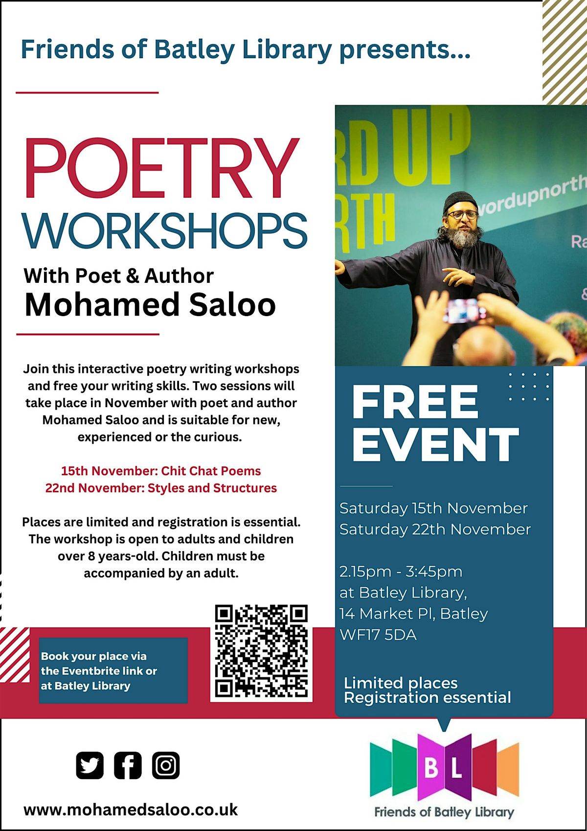 Poetry Workshop, 13 December | Event in Batley | AllEvents