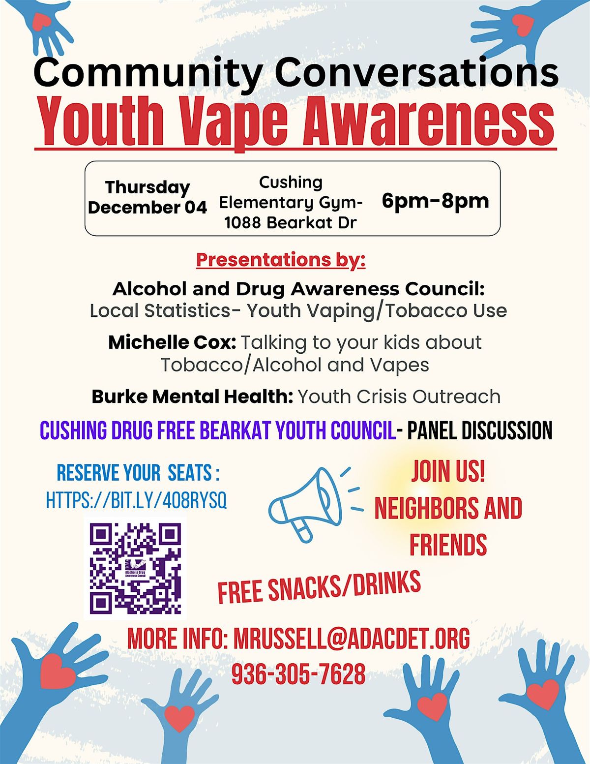 Community Conversations- Youth Vape Awareness, 4 December | Event in Cushing | AllEvents