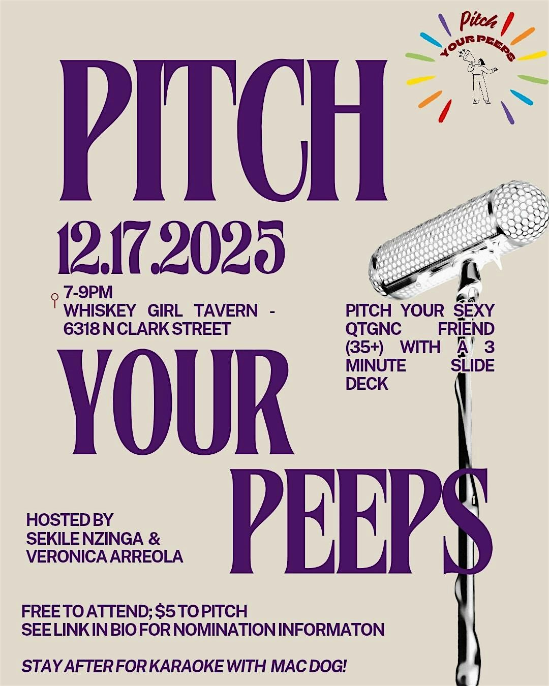 Pitch Your Peeps 35+ Queer Slide Deck Match Making, 17 December | Event in Chicago | AllEvents