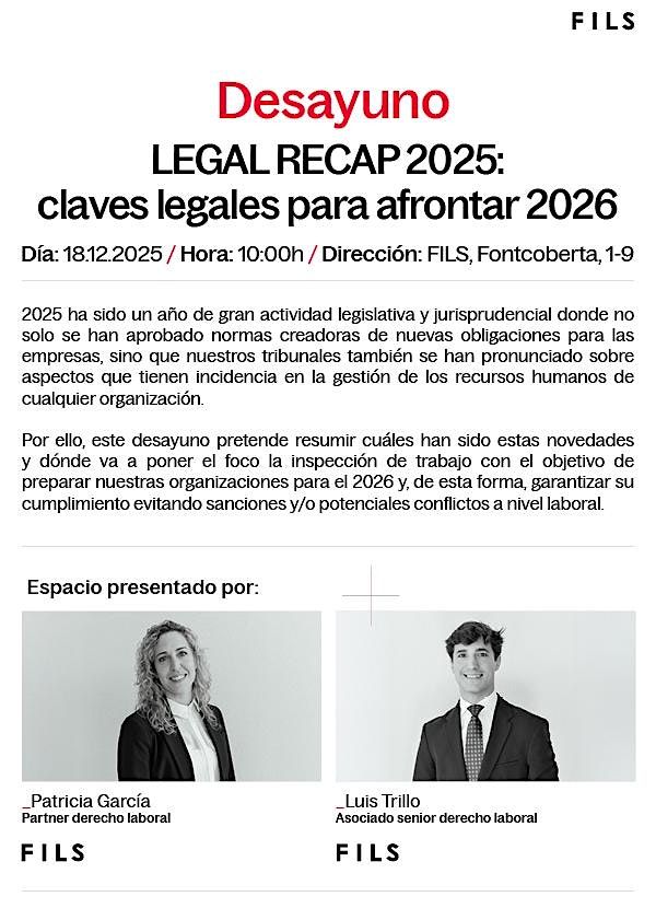 Legal Recap 2025: claves legales para afrontar 2026, 18 December | Event in Barcelona | AllEvents