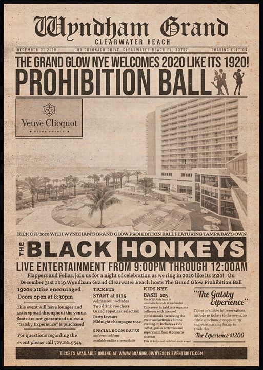 New Years Eve Wyndham Grand Clw Bch Prohibition Ball At