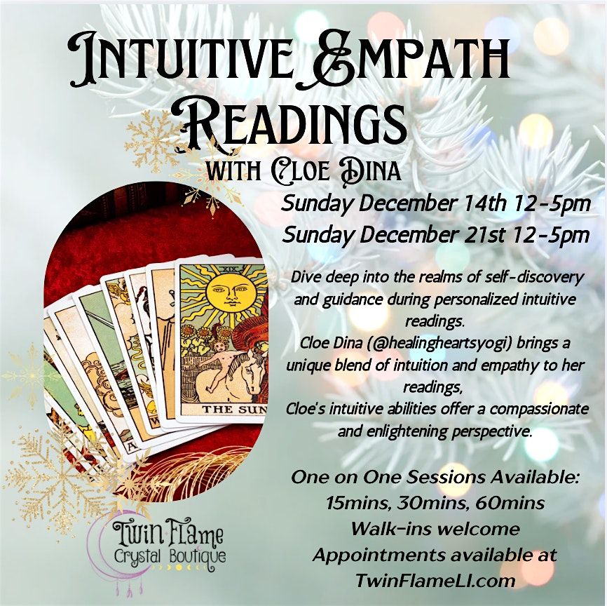 Intuitive Empath Readings with Cloe Dina, 21 December | Event in Bethpage | AllEvents